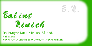 balint minich business card