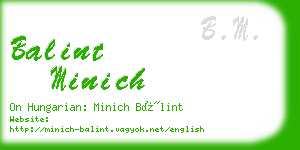 balint minich business card